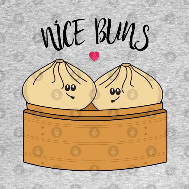 Nice Buns Funny Bao Dumplings Food Pun by HotHibiscus